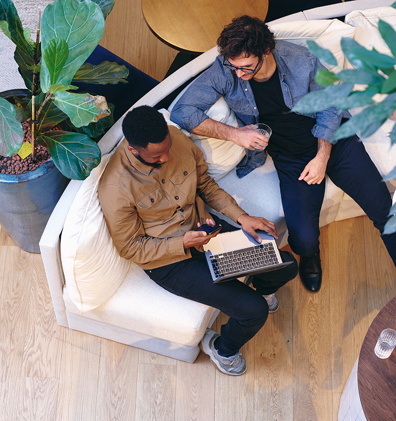 About Intro Section Overhead Office View