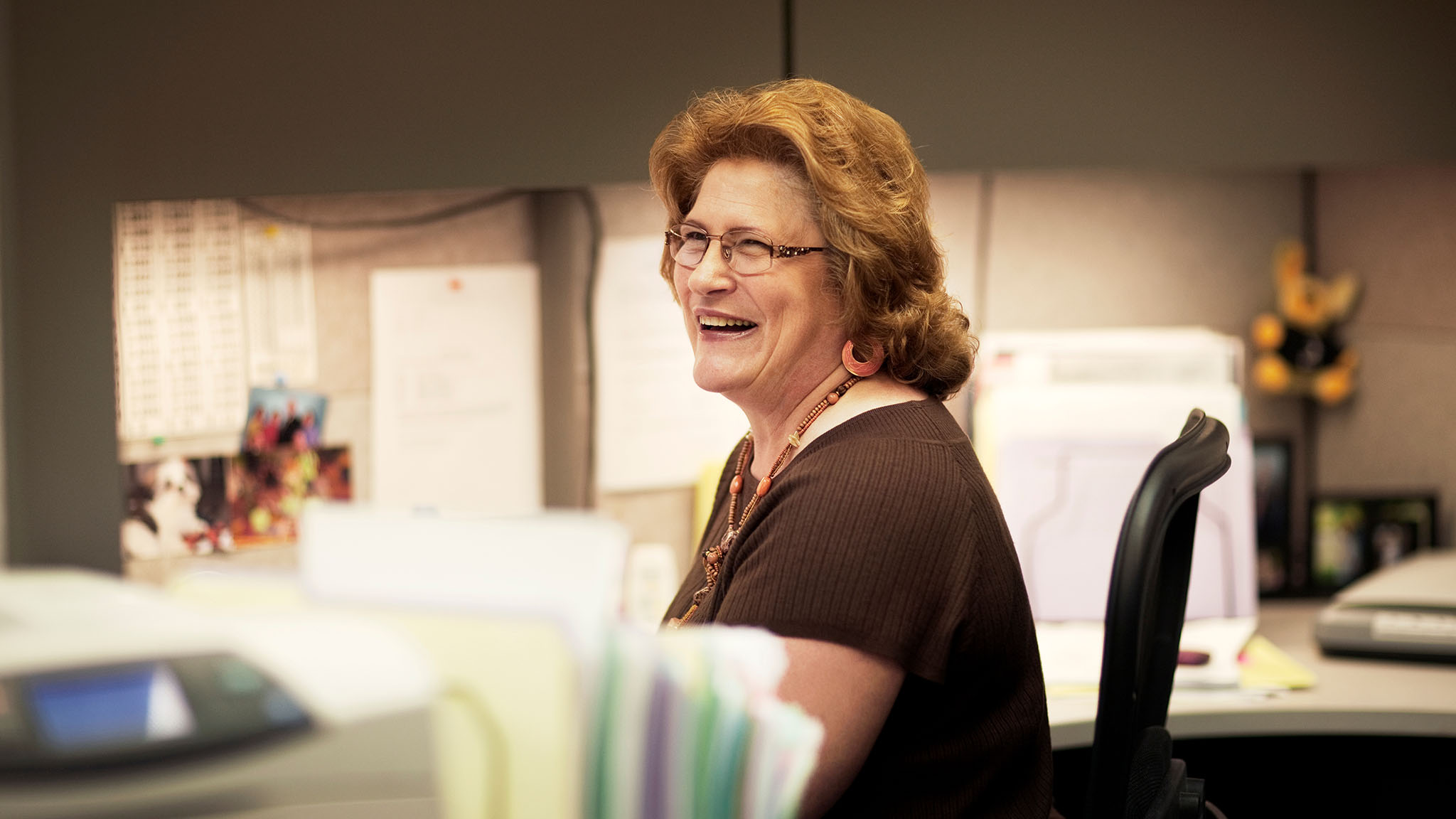 Business Woman Laughing In Office Business Woman Laughing In Office